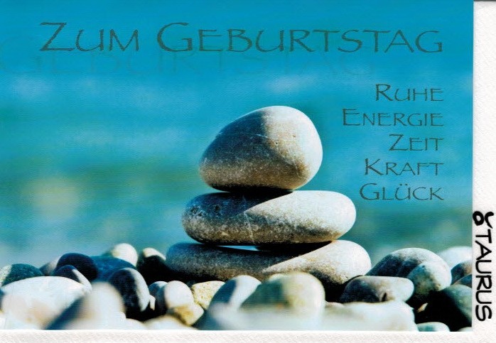 Geburtstagskarte B6 „Zum Geburtstag Ruhe Energie Zeit Kraft Glück“ mit